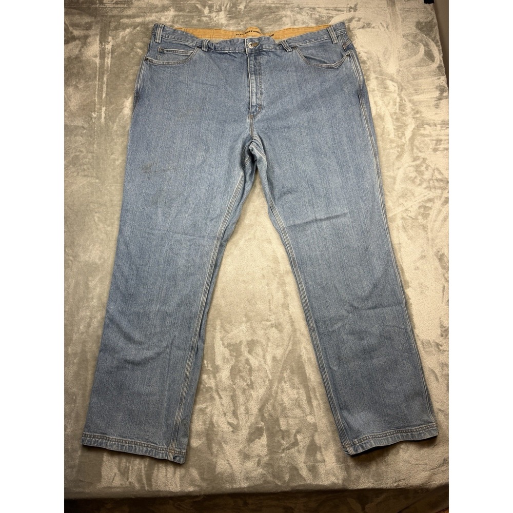 Duluth Trading Flex Ballroom Jeans Men's 48x34 Relaxed Fit Utility Light Blue